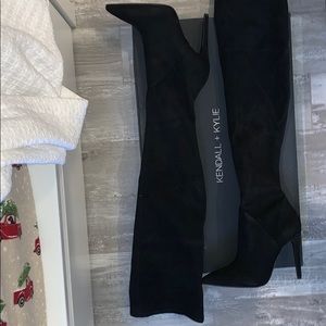 Over the knee black boots